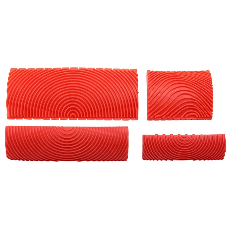

4PCS Wood Graining Tool Set Rubber Wood Graining Pattern Wall Paint Painting Tool for Wall Painting Decoration DIY