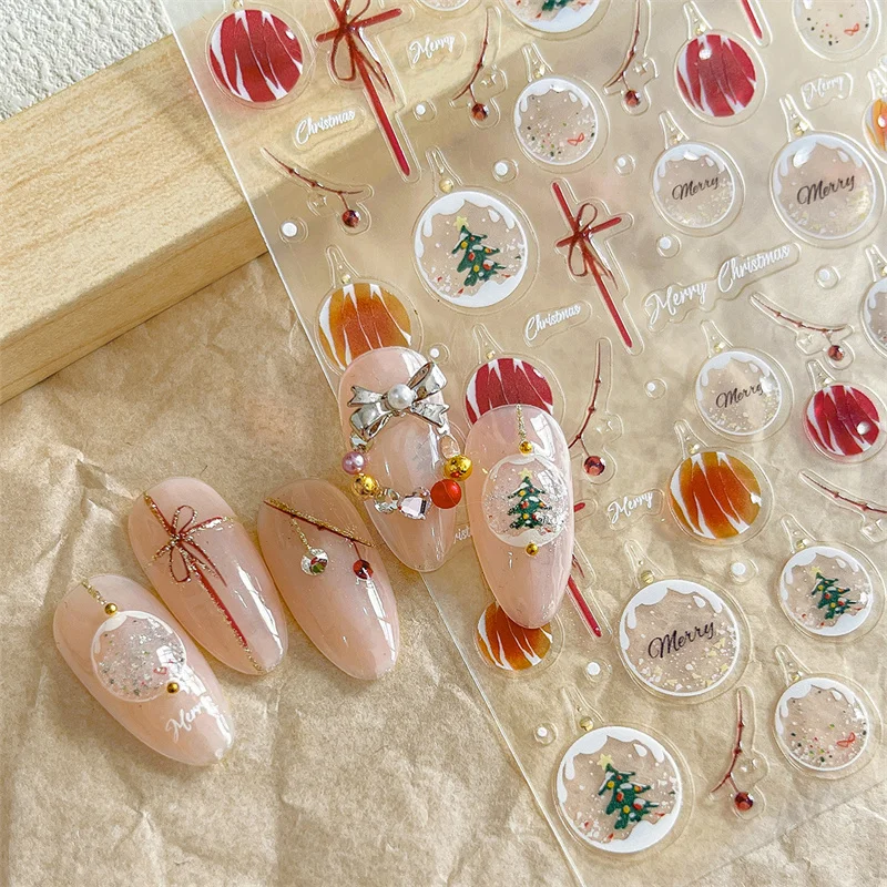1 лист рождественские наклейки для ногтей клейкие дизайна в классическом стиле с