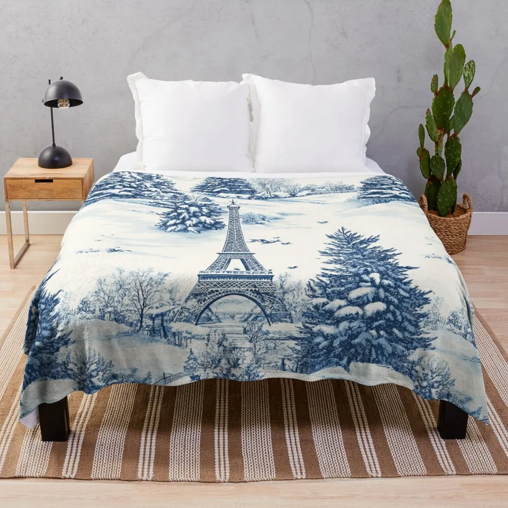 Париж синее и белое Рождество от NoarusRainbowLand - праздничное одеяло с дизайном