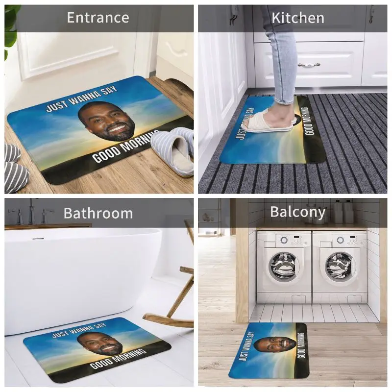 Коврик для передней двери Kanye West Meme на заказ противоскользящий впитывающий