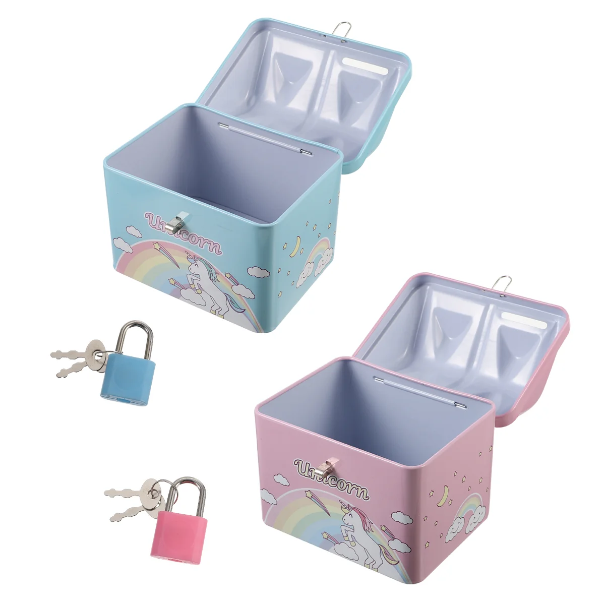 

Bank Piggy Money Coin Saving Box Pot Kids Cartoon Jar Lock Metal Storage House Animal Banks Children Girls Iron Big Girl Savings