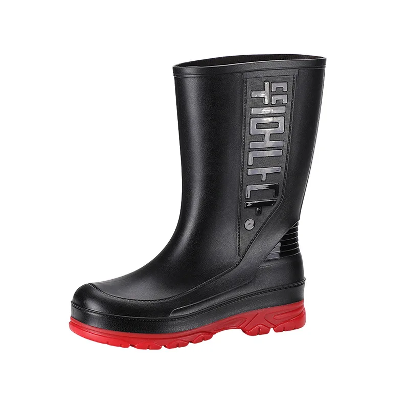 Новинка мужские резиновые ботинки средней длины Водонепроницаемая нескользящая