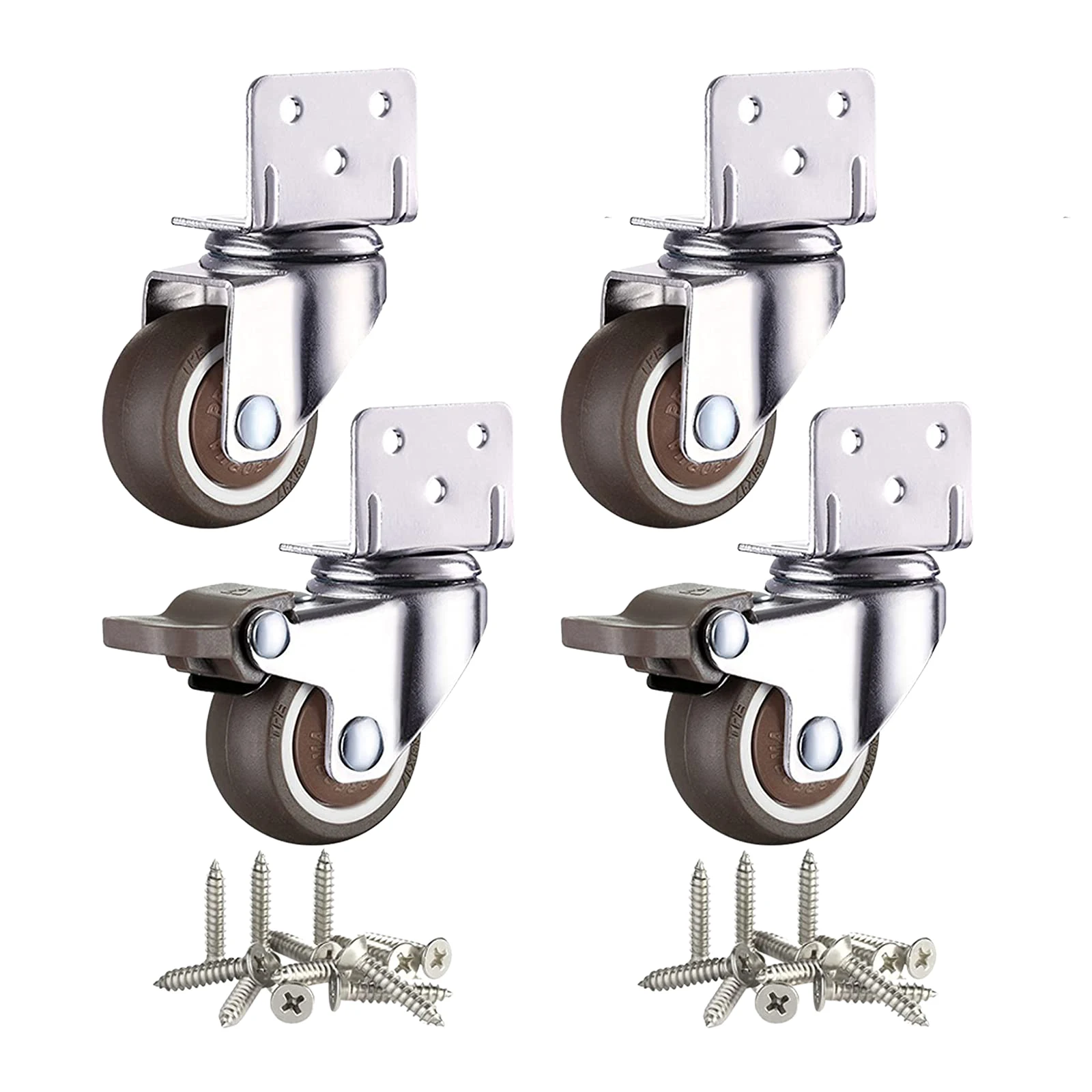 4 маленьких мебельных ролика 25 мм с тормозами мебельные ролики из