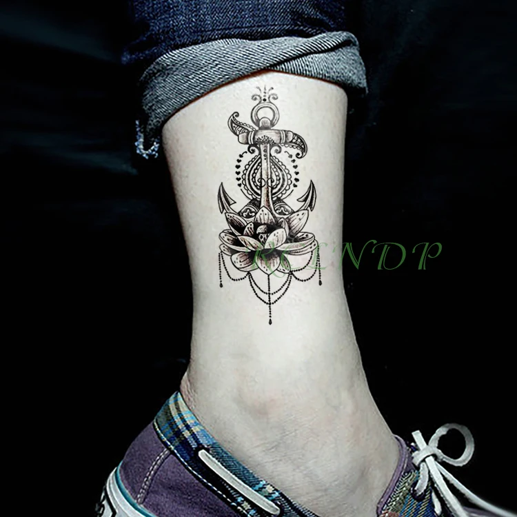 Фото Водостойкая временная татуировка-наклейка цветок лотоса флэш-тату на запястье