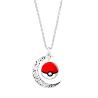 pokemon pokeball necklace moon time gem necklace pendant 2022 popular unisex birthday gift for friends anime