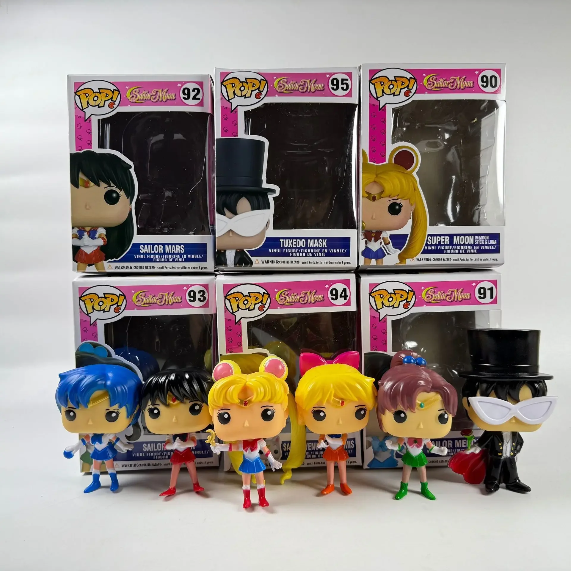 Фото Новая фигурка Funko Pop Сейлор Мун Луна 89 #   90 #   Меркурий 91 #   Марс 92 #   Юпитер 93 #   Венера Артемида 94 #   Аниме-фигурки 10 см, виниловые куклы №3