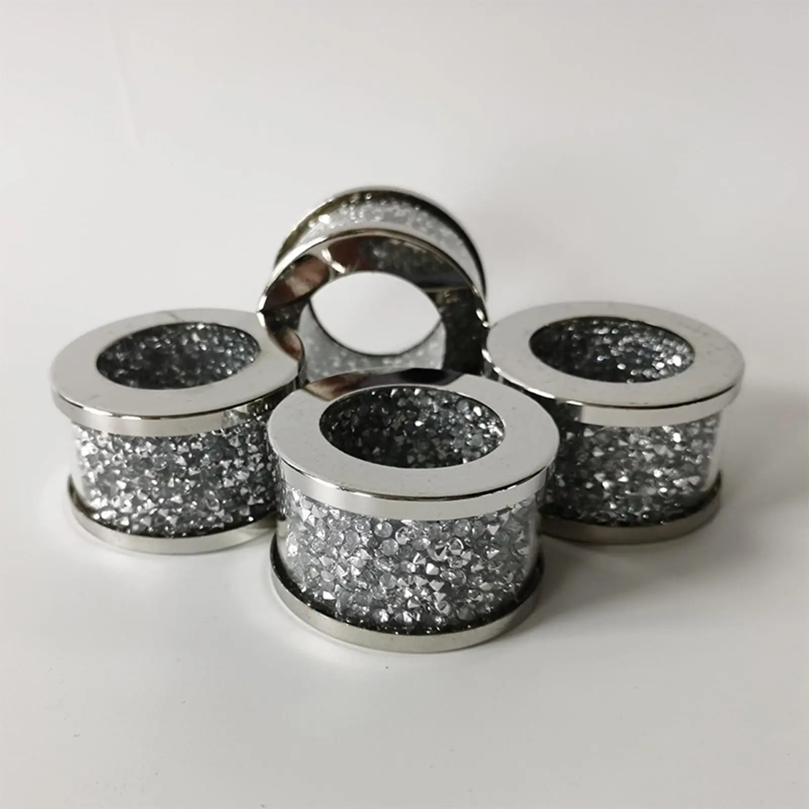 

Портативный серебряный бриллиантовый стеклянный держатель для салфеток Bling нежная скатерть