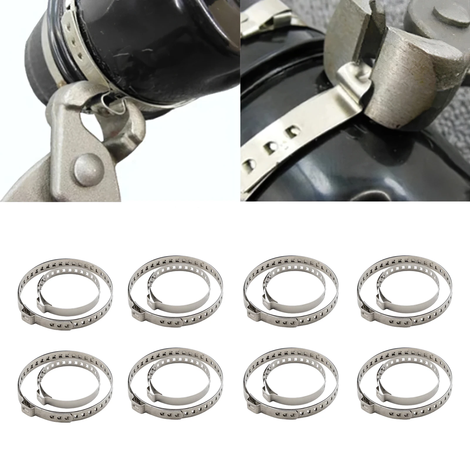 

16 Pcs Universal CV Boot Clips Kit Stainless Steel Set of Axle CV Joint Crimp Clamp