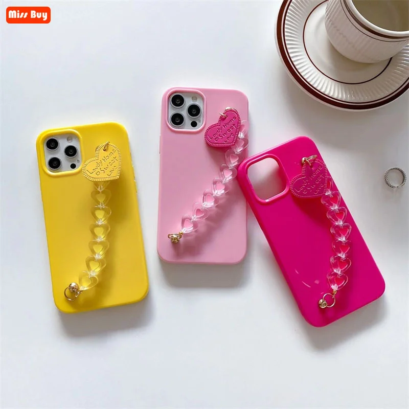 

Candy Color Love Hearts Silicone Phone Cases For iPhone 13 12 11 Pro Max 13 Mini X XS XR 7 8 6 6s Plus Soft Protection Cover