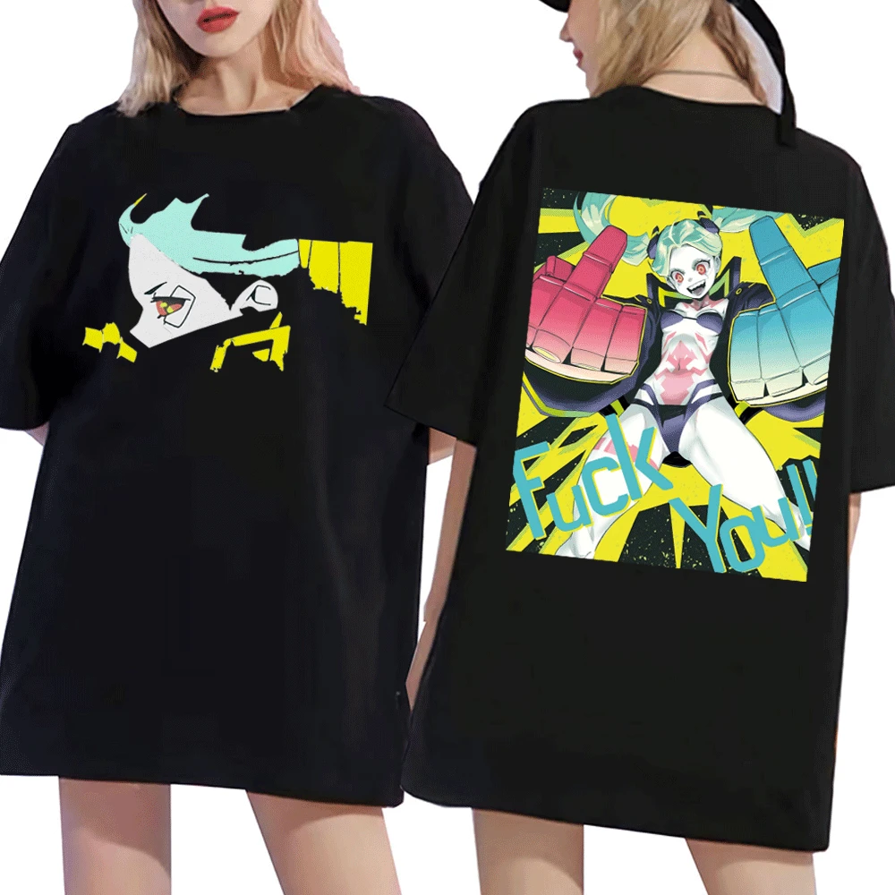 

Japanese Anime Lucy Cyberpunk Edgerunners T-shirts Harajuku Cartoon Kawaii Printed Short Sleeves Tees Summer Cotton Tshirts