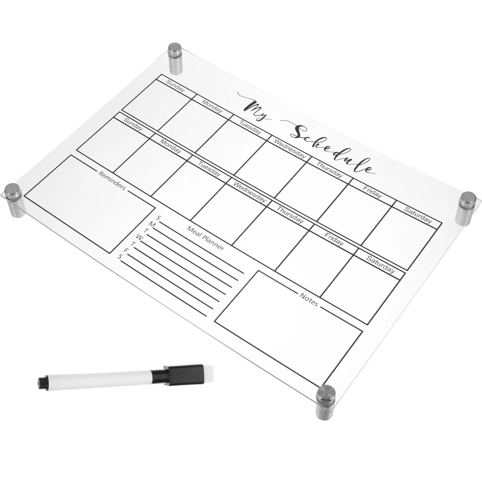 Weekly Planner Board Clear Dry Erase Office Mini Fridge Acrylic Sheet Desk White Write Calendar Magnetic Refrigerator images - 6