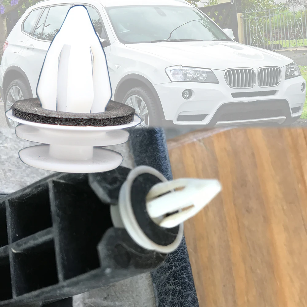 

10 шт., внутренняя заклепка, дверная карта, панель, зажим, зажим, аксессуары 51417262188 Для BMW X3 E83 F25 2003-2014 2015 2016 2017 2018