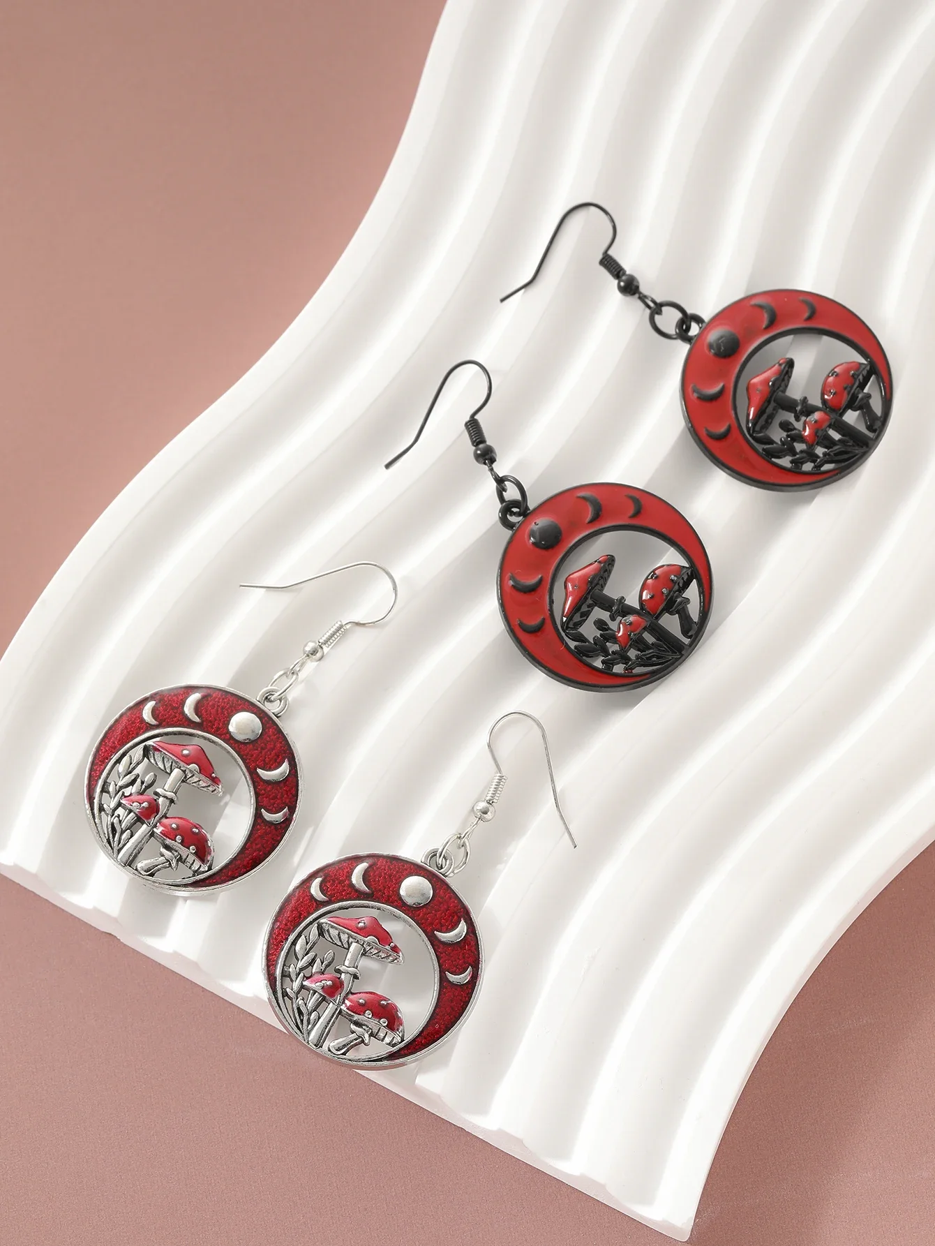 Модные серьги-подвески в виде грибов и Луны для женщин