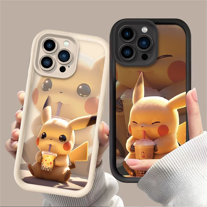 Мягкий силиконовый чехол для телефона с покемоном Пикачу iPhone 16 15 14 13 12 11 Pro Max XS X XR 8