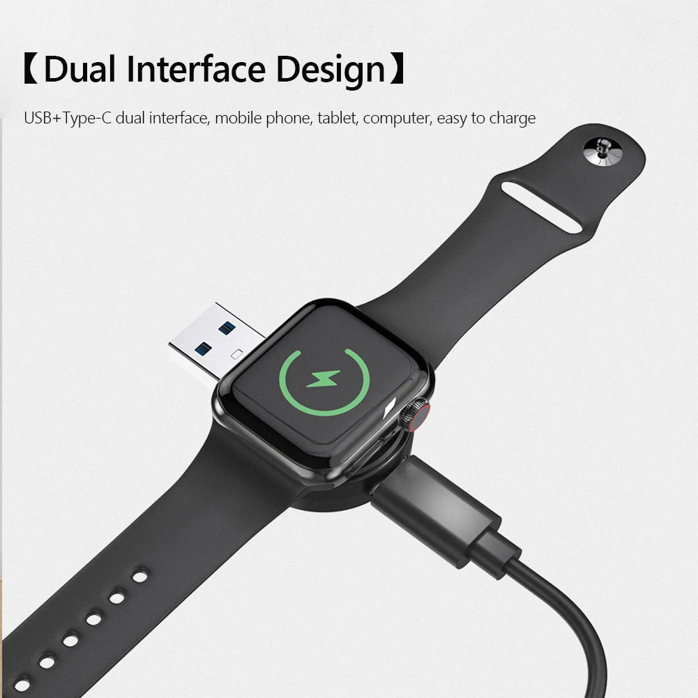 

Беспроводная док-станция для iWatch 7 6 5 4 Mini USB Type-C с двумя портами