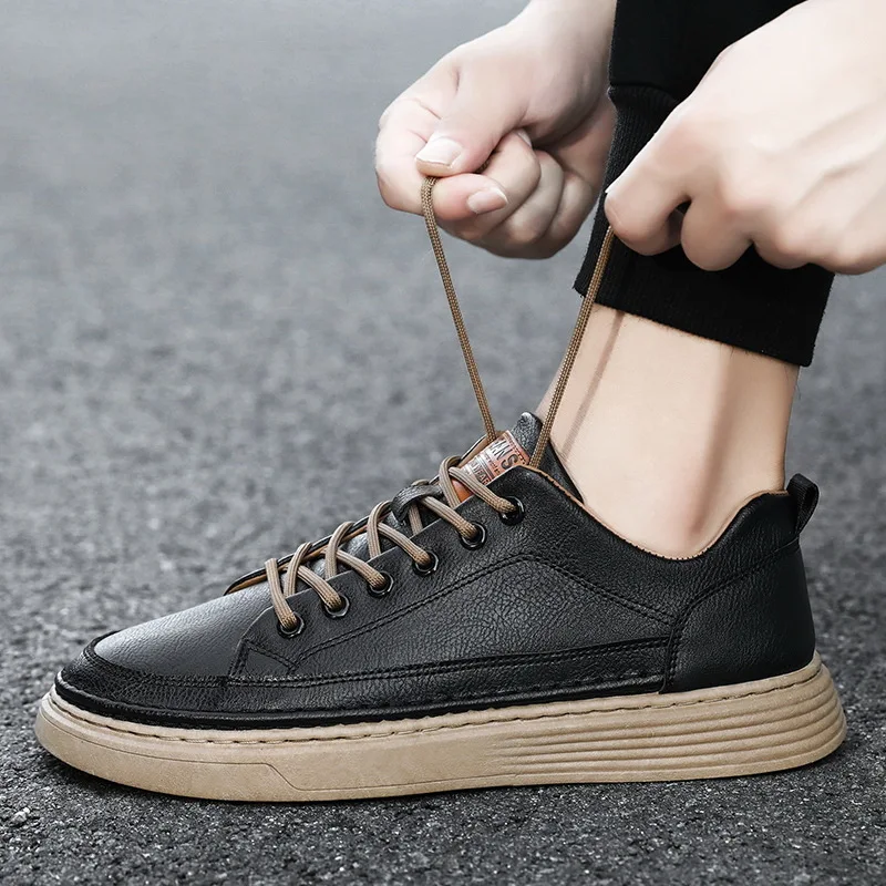 

2023Mens Canvas Shoes Welt Stitching Hard-Wearing Sneakers Shoes Men Rubber Sole Mens Casual Shoes Hand Sewing Microfiber Upper