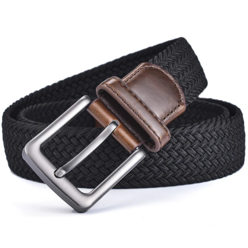 New Men's and Women's Imported Rubber Elastic Woven Belt Tide Elastic Young People's Trousers Belt Men