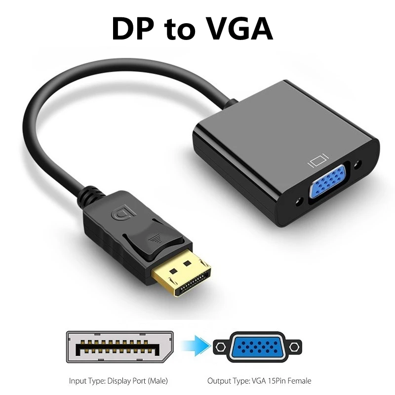 

1080P HDMI-Compatible to VGA Adapter Digital to Analog Converter Cable For PC Laptop TVBox to Projector Displayer HDTV