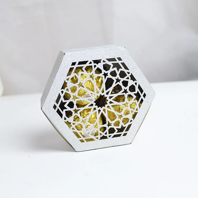 

Arabic Design Hexagon Shape Laser Cut Ramadan Eid Favor Chocolate Box