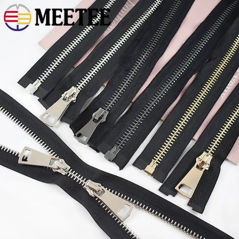 

1Pc 10# 70-120cm Open-End Metal Zippers For Clothing Auto Lock Zipper Pocket Bag Pocket Zip Repair Kit DIY Sewing Accessories