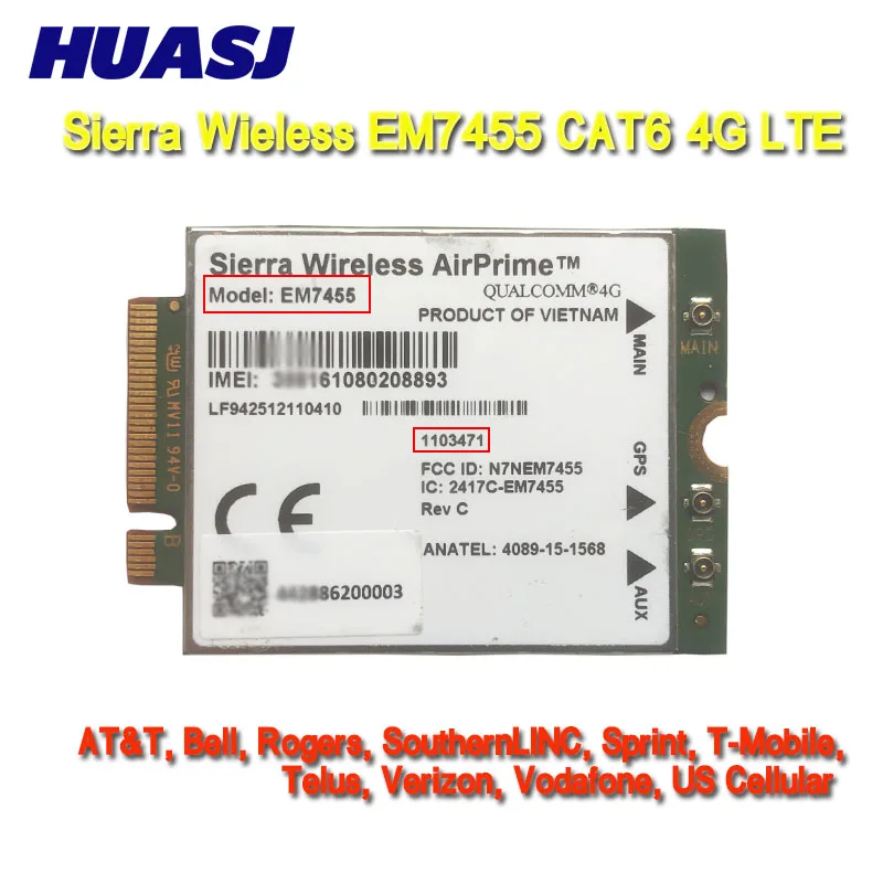 Sierra sem Fio Airprime Em7455 4g Lte Cat6 m2 Módulo 1103471 1103184 Fdd Tdd Lte Ngff Módulo