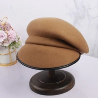 woolen new winter leather edging navy hat fashion personality beret net red all match retro peaked cap gorros invierno mujer