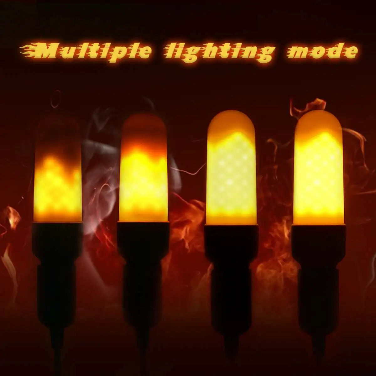 

E27 LED Flame Effect Fire Light Bulb SMD2835 Flickering Emulation 1&3 Modes LED Flame Lamp 1800K-2500K AC85V~265V