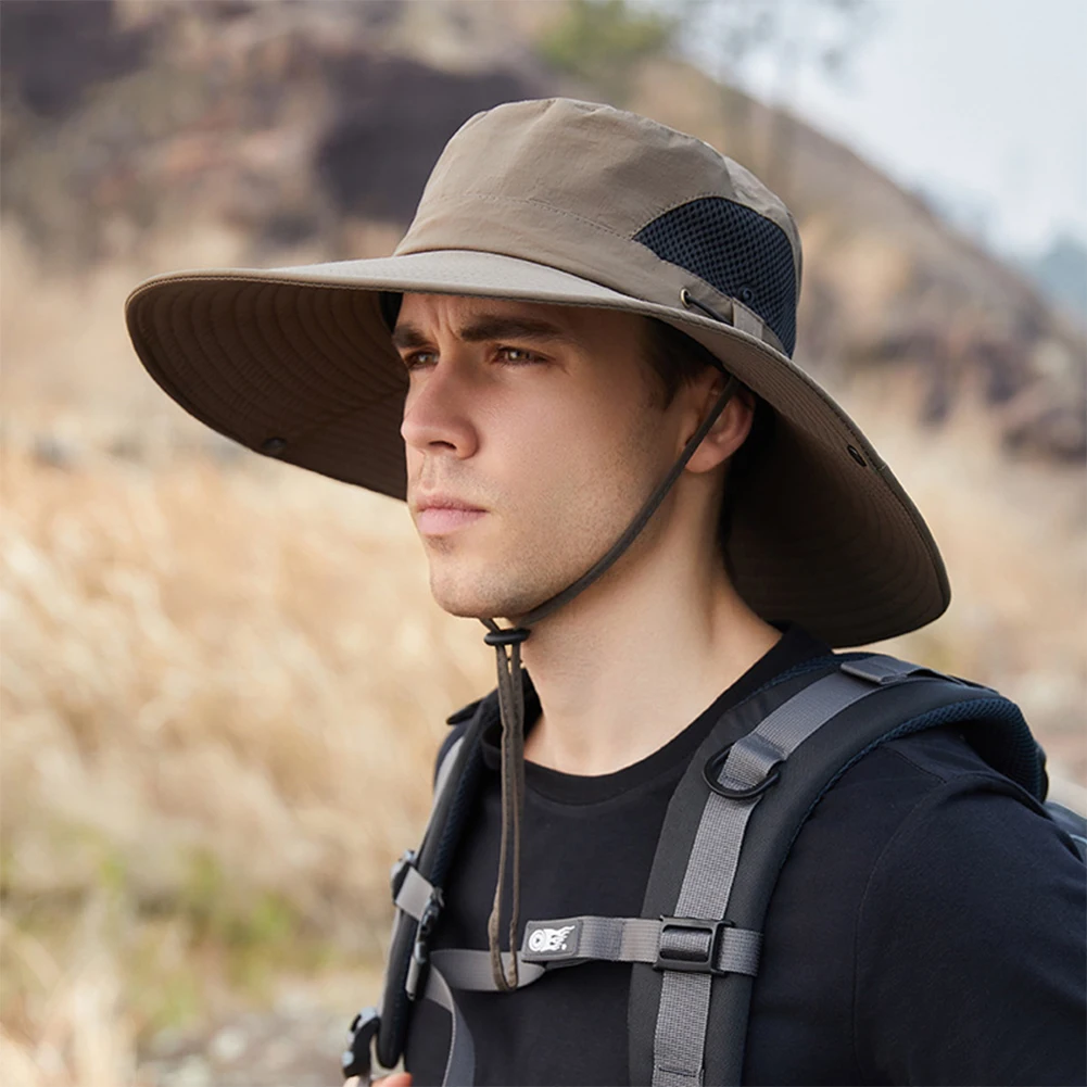 

Fisherman Hat Mesh Holes Wide Brim Sun Hat Breathable Hiking Boonie Hat Sun Hat Clothing, Shoes & Accessories Hats & Headwear