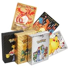 54ps англоязычнаяиспанская игра в карты Pokemon Metalicas коллекция металлических GX карт Charizard Golden V Vmax Pet Sprite Card