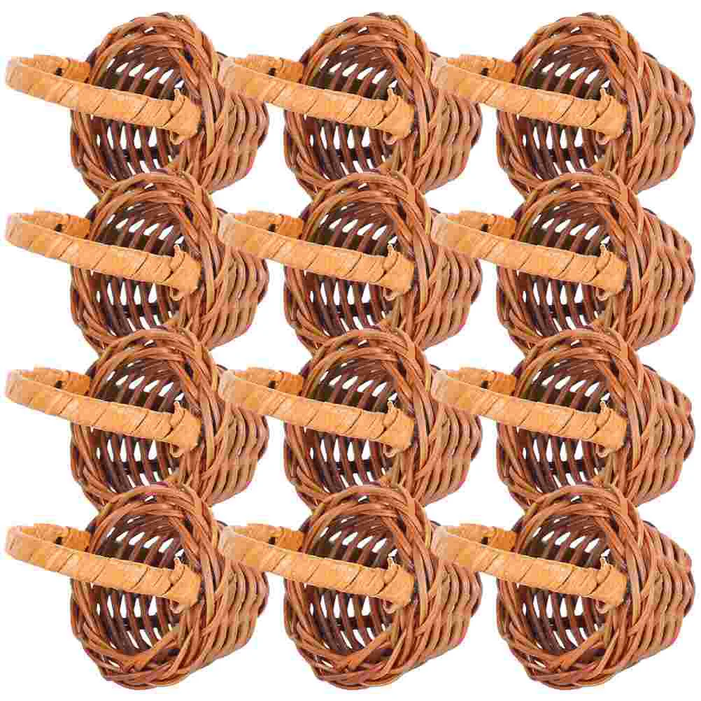 

Basket Mini Baskets Candy Woven Picnic Easter Rattan Flower Wedding Wicker Prop Fruit Farmhouse Straw Miniature Vintage House