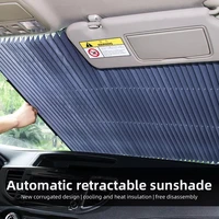 suv retractable sun shade lightweight heat insulating sun proof adsorption type sun visor parasol coche parabrisas delantero