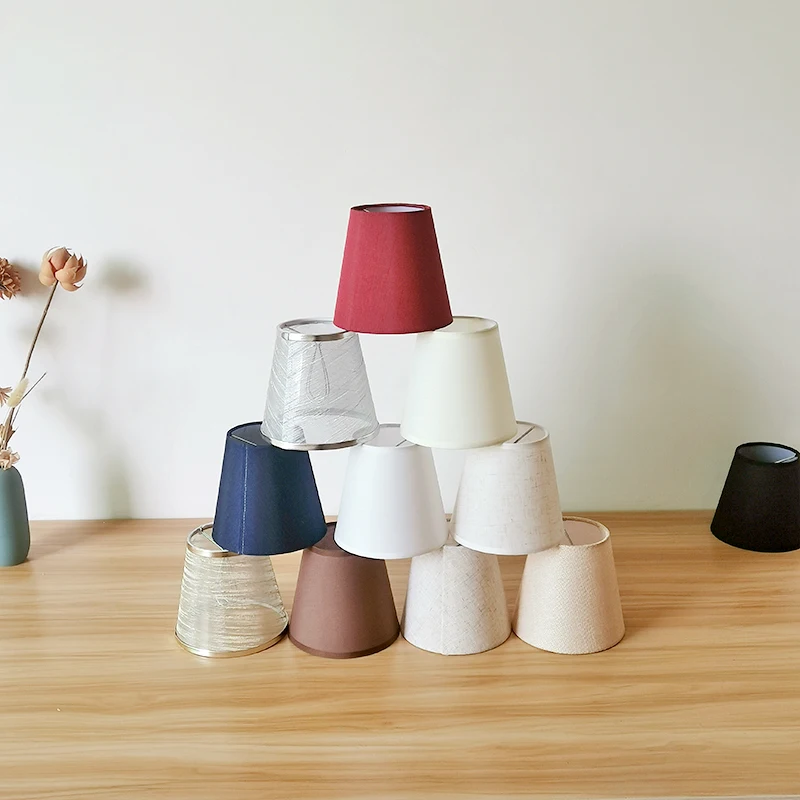 Люстра с зажимом «сделай сам», тканевый абажур, европейская Хрустальная свеча, настенный абажур ручной работы