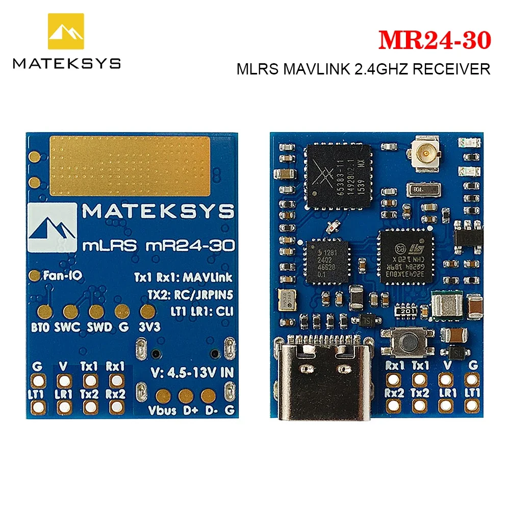 Приемник MATEKSYS MLRS MAVLINK 2 4 ГГц Φ LoRa 30 дБм RF Power 5-13 в для радиоуправляемого дрона FPV