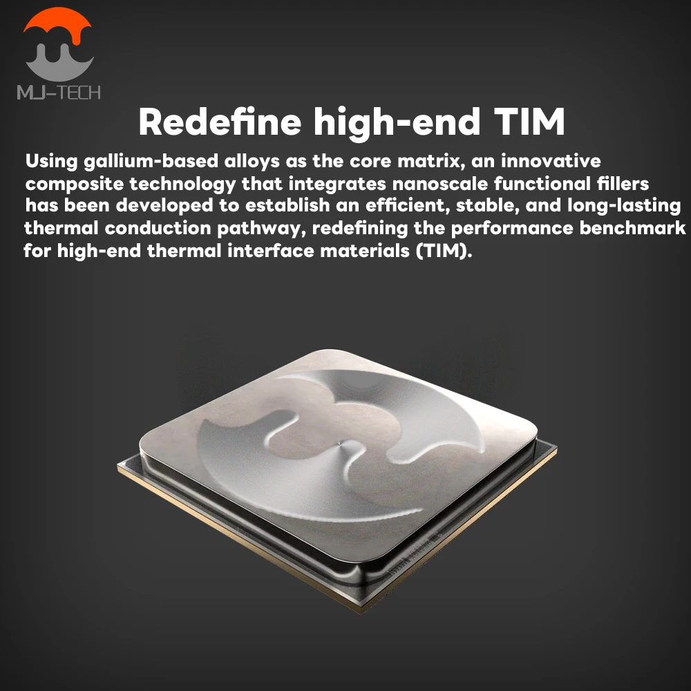 Фото Термопаста MJ-TECH LM-8 Liquid Metal, проводящая электричество, для PS5, ноутбуков, процессоров, видеокарт, высокопроизводительная термосмазка. №2