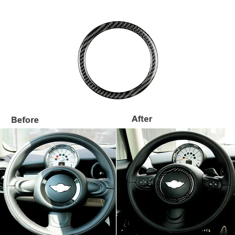 

Carbon Fiber Inner Steering Wheel Ring Trim For Mini Cooper R55 R56 R60 2007-13