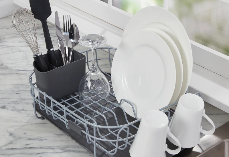 

Profile Powder Coated Dish Drying Rack in Charcoal Gray