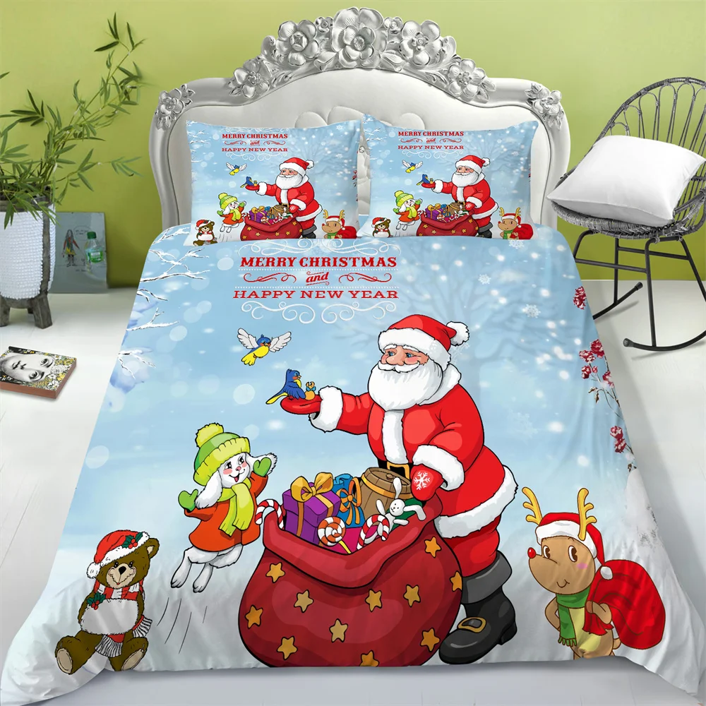 

Комплект постельного белья с 3D рождественским принтом, пододеяльники для детей, подростков, одинарный и двойной размер, постельное белье, декор для спальни