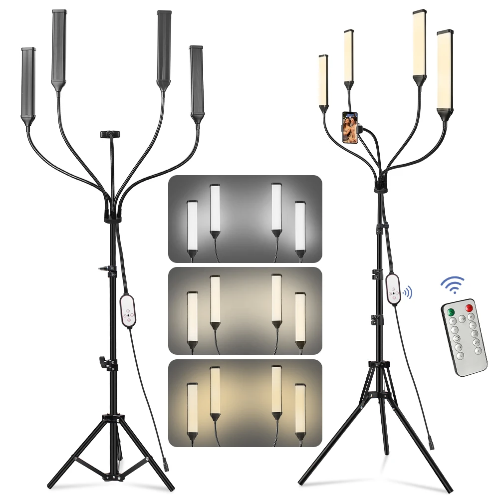 

Supreme LED Light Kit 2800K-6500K 30W Four Arms Fill LED Light With 3600 Lumens Bright for Estheticians Make Up Tattoo Artists