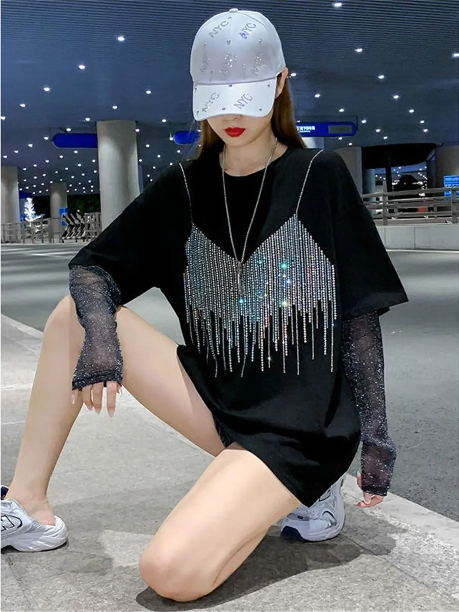 Крутая женская уличная одежда свободная летняя хлопковая Футболка в стиле хоп