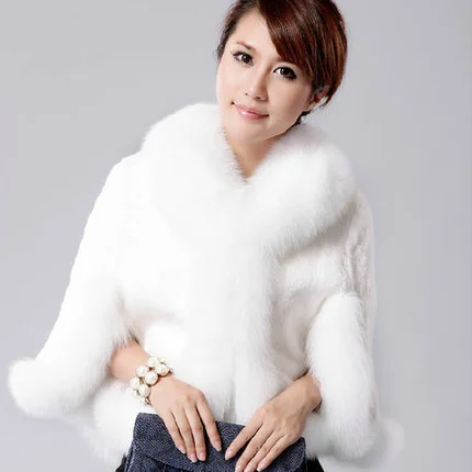 ICCLEK 2020 women's new imitation fur coat imitation fox fur rabbit fur grass Cape cape coat