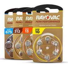 60 pieces batteries RAYOVAC PEAK A312 A13 A10 A675 Extra Advanced Mercury Free Hearing Aid Batteries Zinc Air batteries for 312a