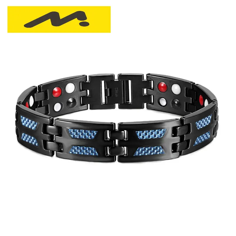 Rainso Titanium Magnetic Bracelet Homme Bracelet Viking Luxury 4in1 Health Care Bangles Fashion Jewelry Friendship Bracelets