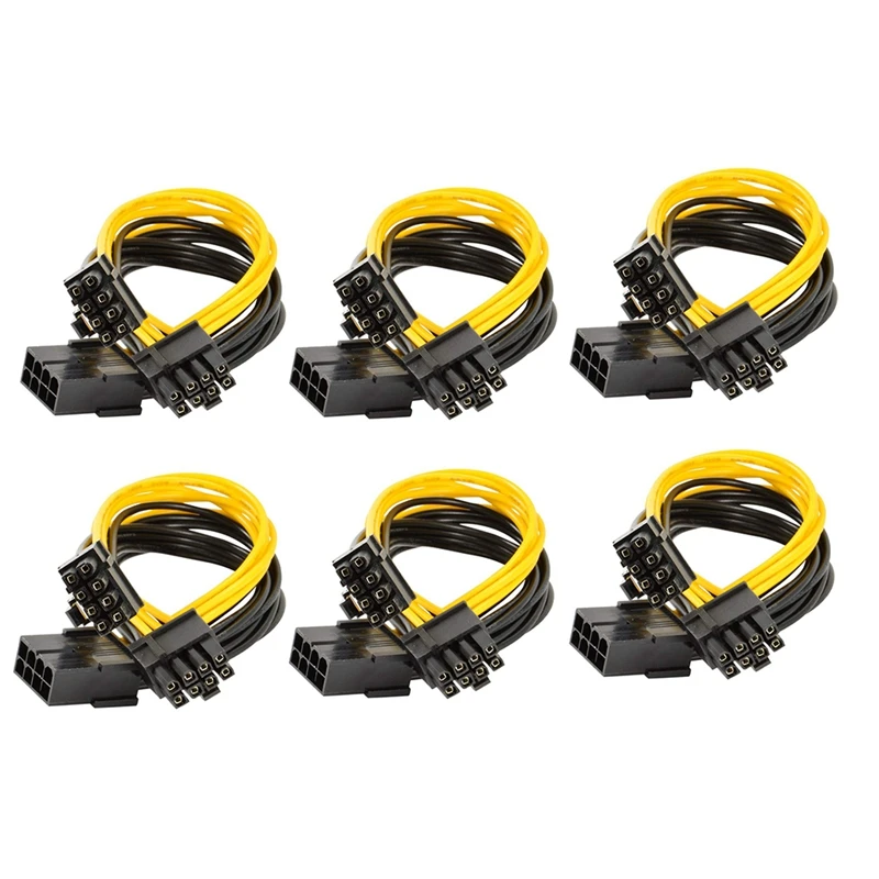 

6Pcs 8 Pin PCI-E To 2 PCI-E 8 Pin (6 Pin + 2 Pin) Power Cable, Splitter PCI Express Graphics Card Connector Power Cable