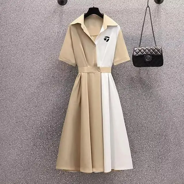 

2023 Golf New Fashion Shirt Skirt Women's Summer Golf Clothing Women's Patchwork Dress