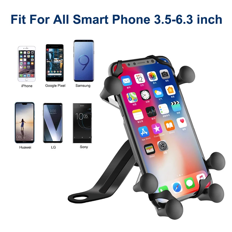 Univerola Motorcycle Phone Mount Cell Smartphone Holder for Rearview Mirror with 360 Rotate Holder for GPS Motorcycle Support