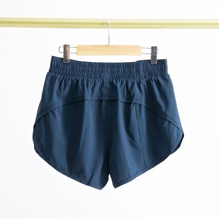 Lulu Women Mesh Shorts Tennis Female Sports 2022 Trend High Waist Gym Running Fake Two Pants Training Clothes