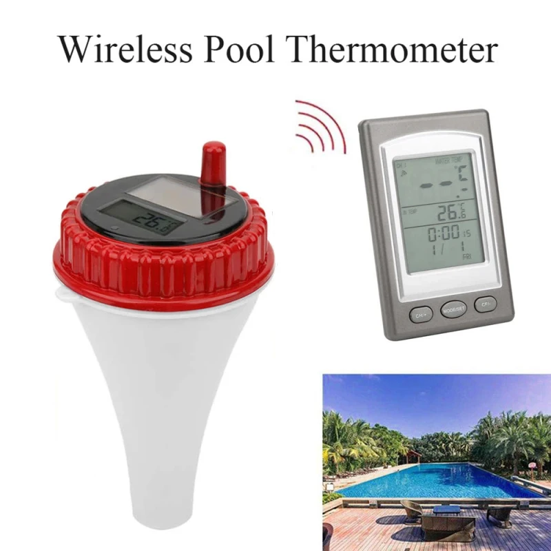 

Беспроводной термометр на солнечной батарее, уличный цифровой Поплавковый измеритель температуры для бассейна, пруда, ванной с ЖК-дисплеем