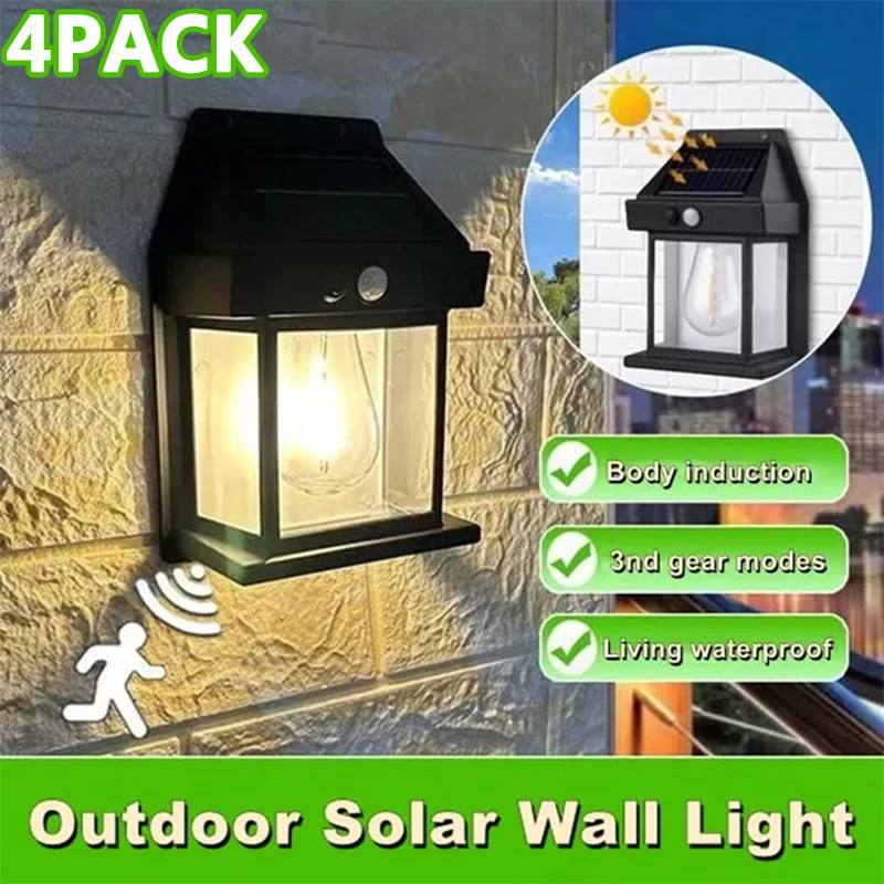 Уличная настенная лампа на солнечной батарее