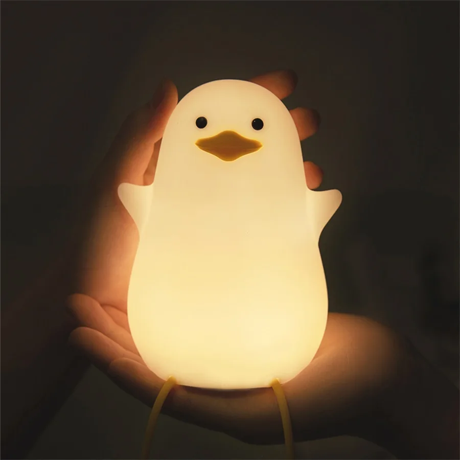 

Led Children Night Light Rechargeable Silicone Duck Lamp Child Creative Birthday Gift Sleeping Bedroom Desktop Decor Lamp