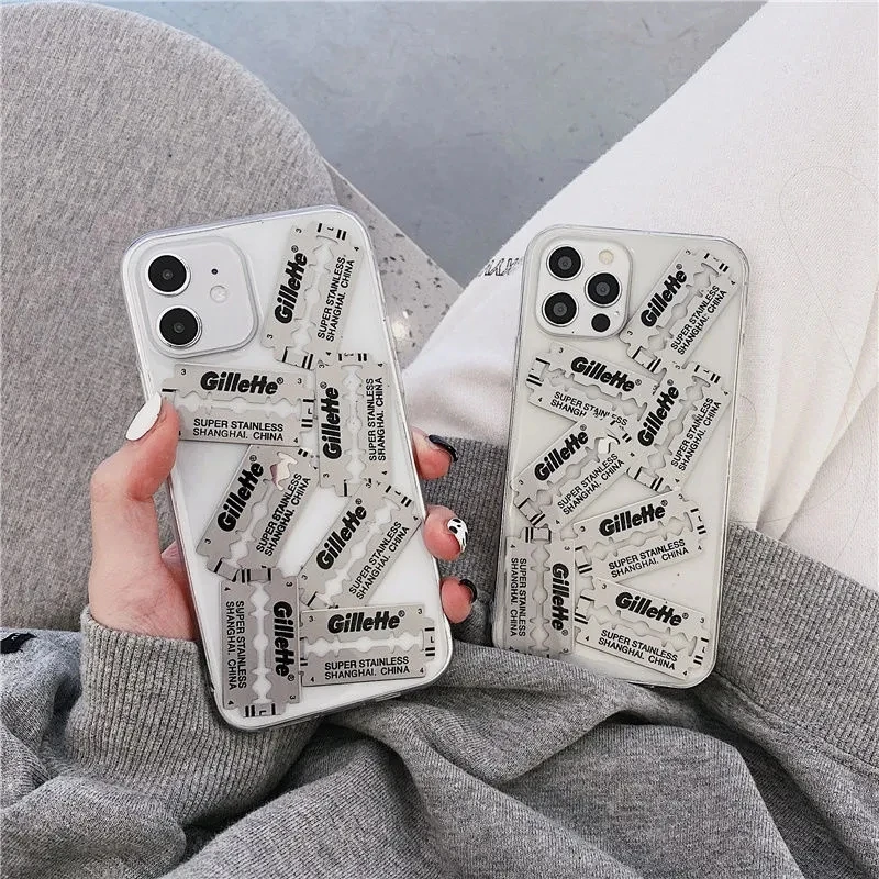 

Funny Creative Blade Clear Silicon Mobile Phone Case for iPhone 7 8 Plus Xs Max XR 11 12 13 Pro Max Case